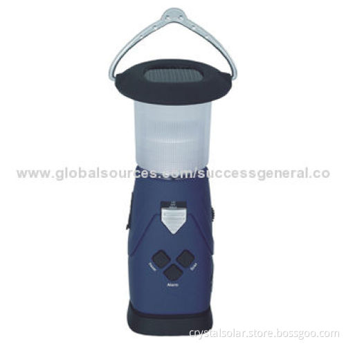 Solar dynamo camping lamp radio, measures 9*8*19cm